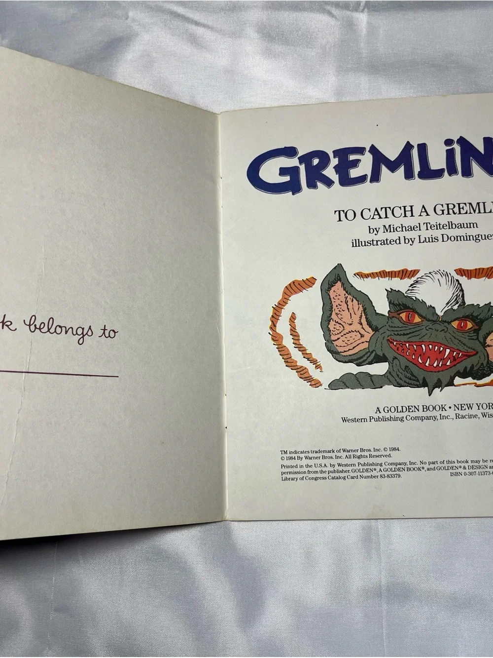 Vintage 1984 Gremlins To Catch a Gremlin Golden Paperback Book Movie